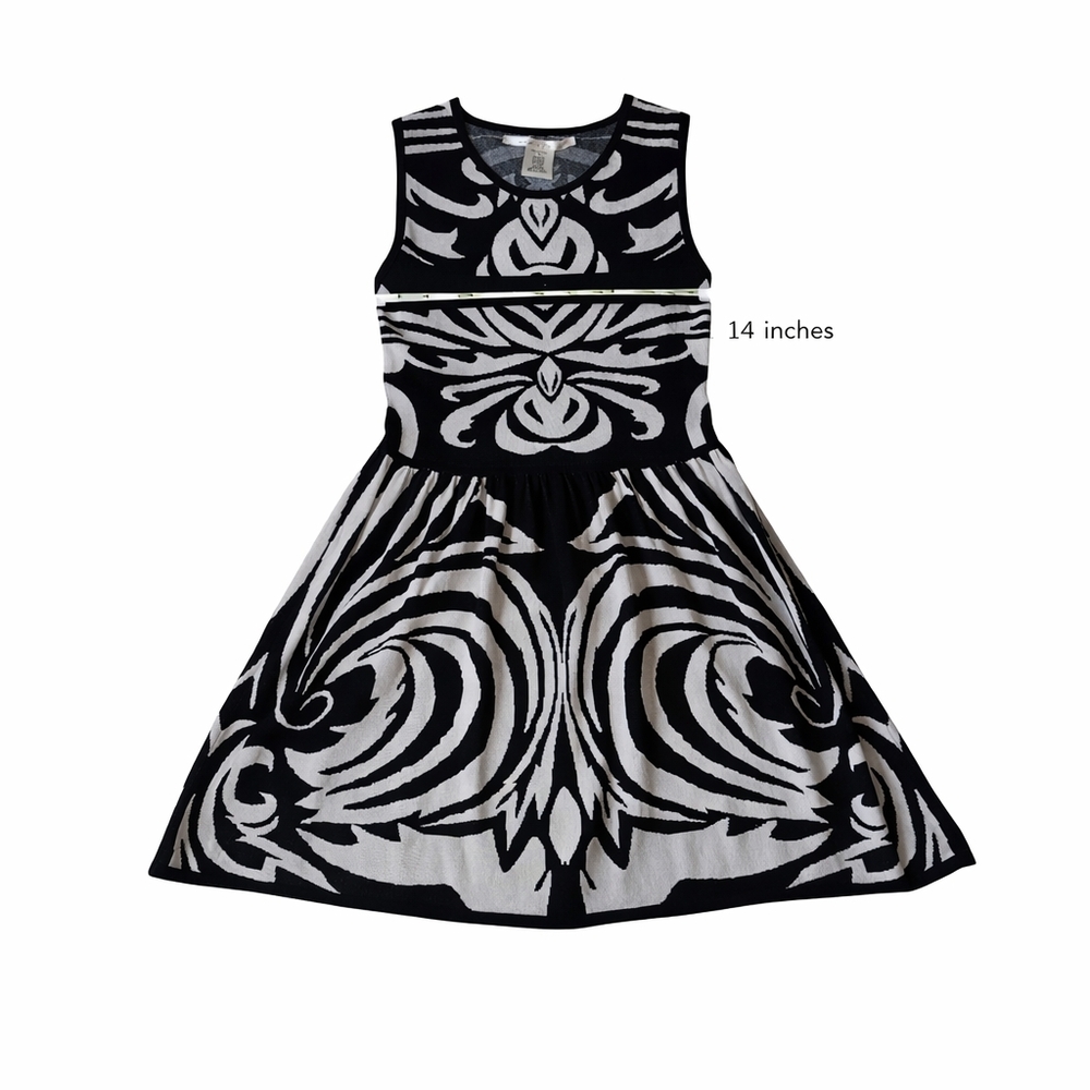 Max Studio Black & White Knit Fit & Flare Dress M - Picture 2 of 5